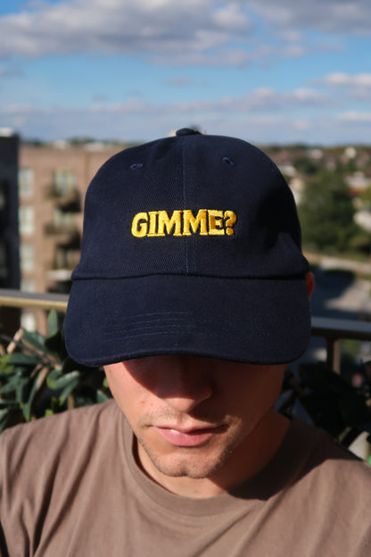 "Gimme?" cap